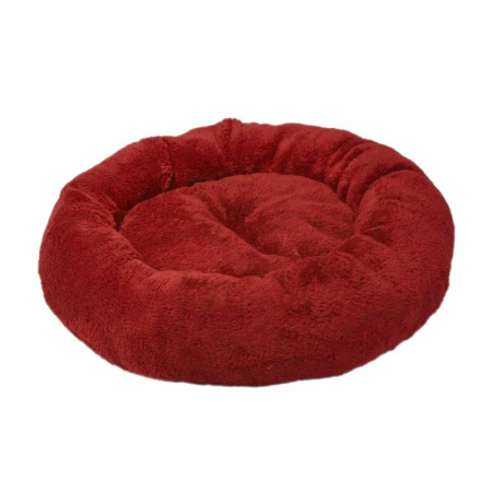 Culcusuri & saltele - Culcus rotund 4Dog Deluxe din plush rosu 52x9 cm