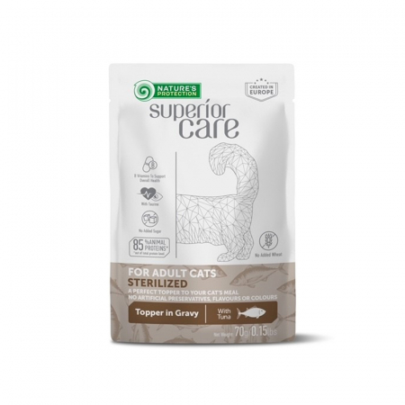 Gustari pentru pisici N.P. Superior Care Sterilised cu ton 70 gr