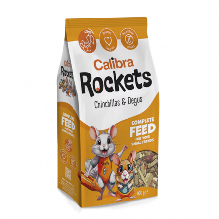 Rozatoare - Hrana completa pentru chinchilla Calibra Rockets Mix Chinchillas & Degus 900 gr