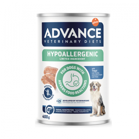 Diete Veterinare Caini - Conserva dietetica pentru caini Advance Hypoallergenic cu pastrav 400 gr