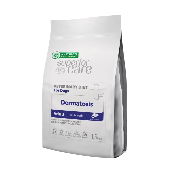 Hrana uscata - Hrana dietetica pentru caini NP Superior Care Dermatosis cu somon 1,5 kg