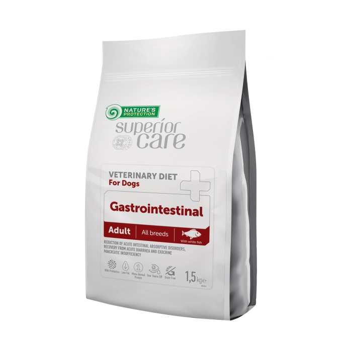 Diete Veterinare Caini - Hrana dietetica pentru caini NP Superior Care Gastrointestinal cu peste alb 1,5 kg