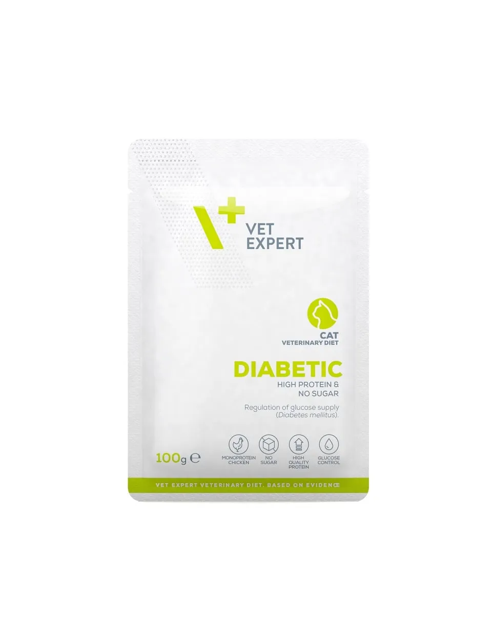 Hrana umeda - Hrana dietetica pentru pisici Diabetic VetExpert 100 gr