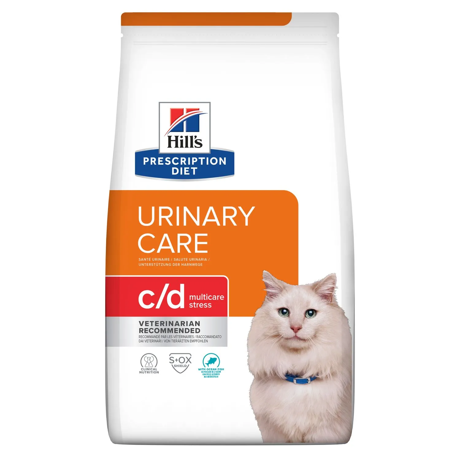 Diete Veterinare Pisici - Hrana dietetica pentru pisici Hill's PD Urinary Care Multicare Stress c/d cu peste oceanic 1,5 kg