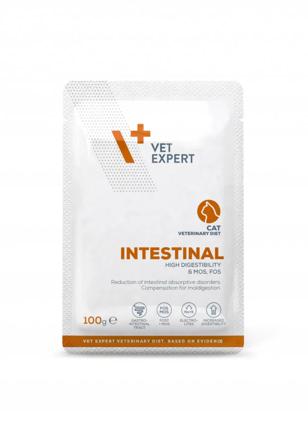 Diete Veterinare Pisici - Hrana dietetica pentru pisici Intestinal VetExpert 100 gr