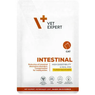 Pisici - Hrana dietetica pentru pisici Intestinal Vetexpert cu pui & curcan 100 gr