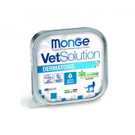 Hrana umeda - Hrana dietetica pentru pisici Monge VetSolution Dermatosis 100 gr