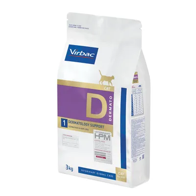 Hrana uscata - Hrana dietetica pentru pisici Virbac HPM Dermatology Support 3 kg