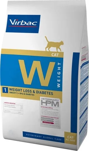 Diete Veterinare Pisici - Hrana dietetica pentru pisici Virbac HPM Weight Loss + Diabetes 1.5 kg