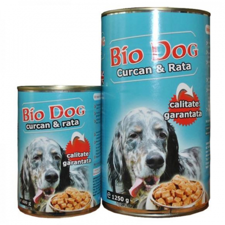 Caine Adult - Hrana umeda pentru caini Biodog cu curcan & rata 410 gr