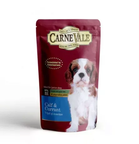Caini - Hrana umeda pentru caini Carnevale Junior cu vitel & coacaze 126 gr