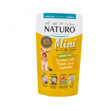 Caini - Hrana umeda pentru caini Naturo Mini Adult cu pui 150 gr