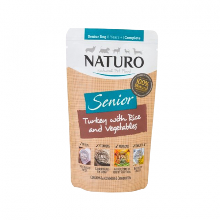 Caini - Hrana umeda pentru caini Naturo Senior cu curcan 150 gr