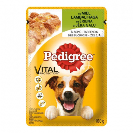 Caini - Hrana umeda pentru caini Pedigree Adult cu miel & ficat 100 gr