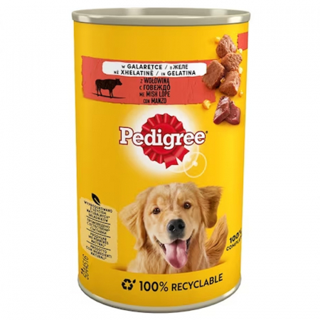 Caini - Hrana umeda pentru caini Pedigree Adult cu vita in aspic 1200 gr