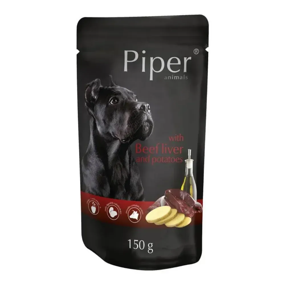 Hrana umeda caini - Hrana umeda pentru caini Piper Adult cu ficat de vita & cartofi 500 gr
