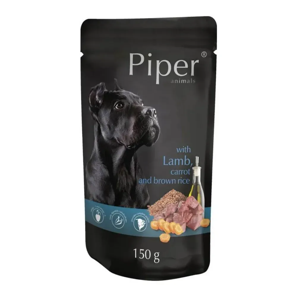 Hrana umeda caini - Hrana umeda pentru caini Piper Adult cu miel & morcov 150 gr