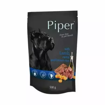 Hrana umeda caini - Hrana umeda pentru caini Piper Adult cu miel & morcov 500 gr