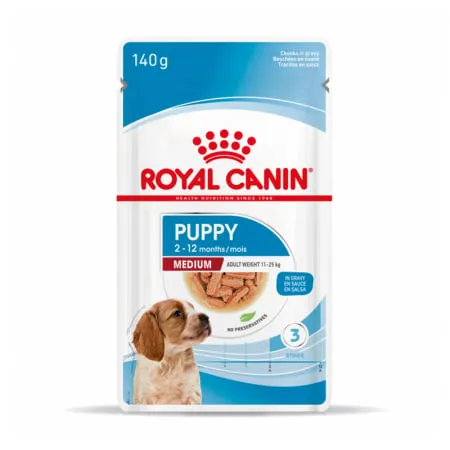 Caini - Hrana umeda pentru caini Royal Canin Medium Puppy 140 gr