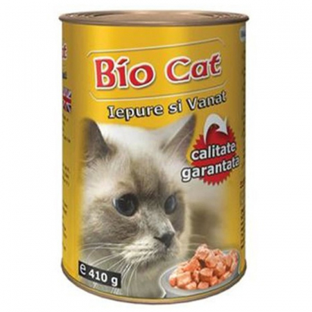 Pisica Adult - Hrana umeda pentru pisici Biocat cu iepure & vanat 410 gr