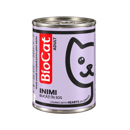 Hrana umeda pentru pisici Biocat cu inimi 410 gr