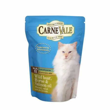 Hrana umeda pisici - Hrana umeda pentru pisici Carnevale cu mistret, cal & ulei de somon 85 gr