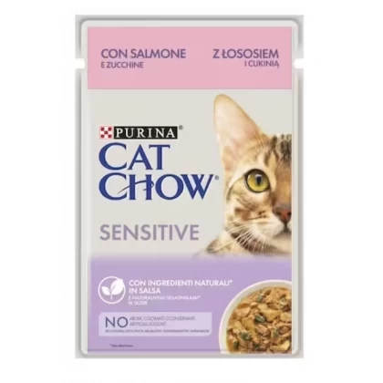 Pisici - Hrana umeda pentru pisici Cat Chow Sensitive cu somon 85 gr