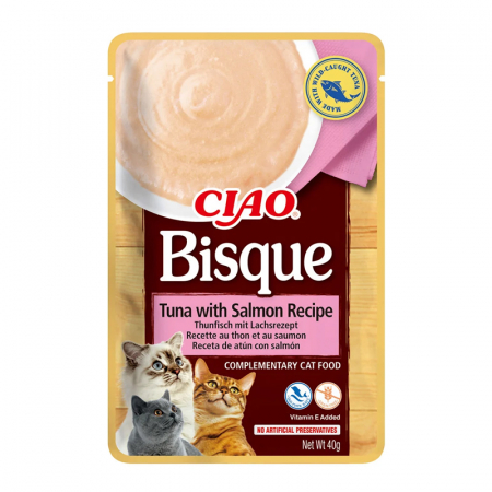 Pisica Adult - Hrana umeda pentru pisici Ciao Bisque cu ton & somon 40 gr