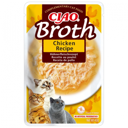 Pisica Adult - Hrana umeda pentru pisici Ciao Broth cu pui 40 gr