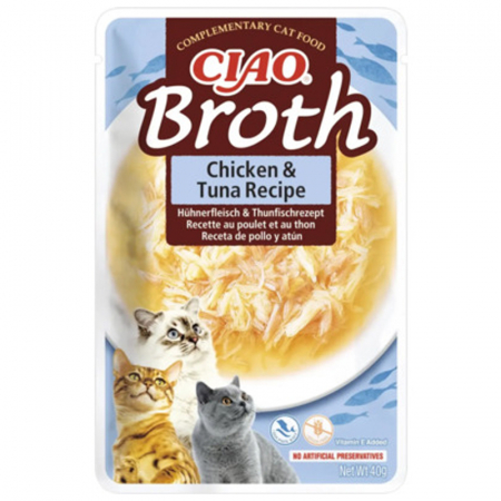 Hrana umeda pisici - Hrana umeda pentru pisici Ciao Broth cu pui & ton 40 gr