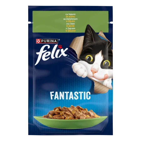 Pisica Adult - Hrana umeda pentru pisici Felix Fantastic cu iepure 85 gr