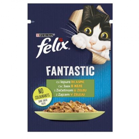 Pisica Adult - Hrana umeda pentru pisici Felix Fantastic cu iepure 85 gr