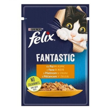 Pisica Adult - Hrana umeda pentru pisici Felix Fantastic cu pui 85 gr