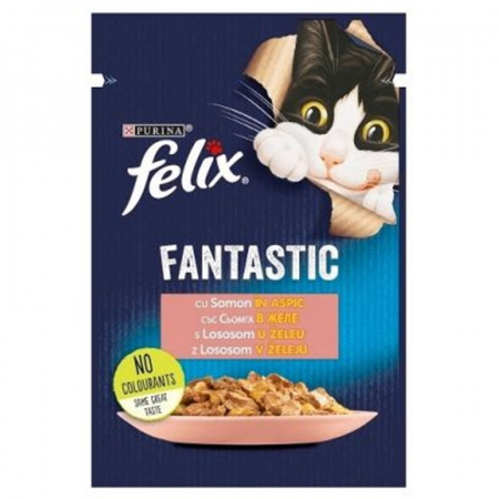 Hrana umeda pisici - Hrana umeda pentru pisici Felix Fantastic cu somon 85 gr