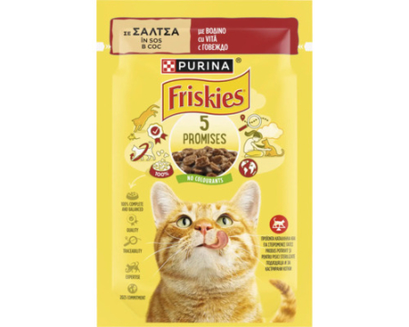Pisici - Hrană umedă pentru pisici Friskies Adult cu vită în sos 85 gr