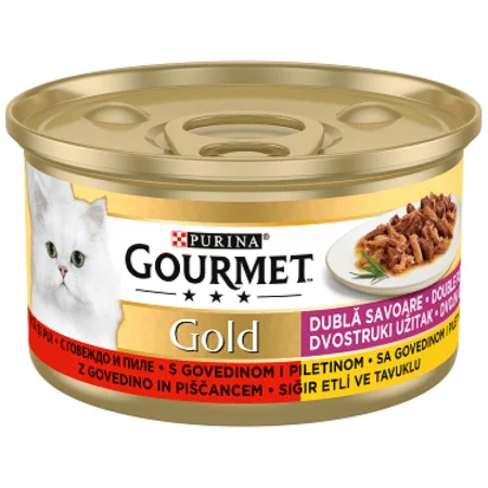 Pisici - Hrana umeda pentru pisici Gourmet Gold cu vita & pui 85 gr