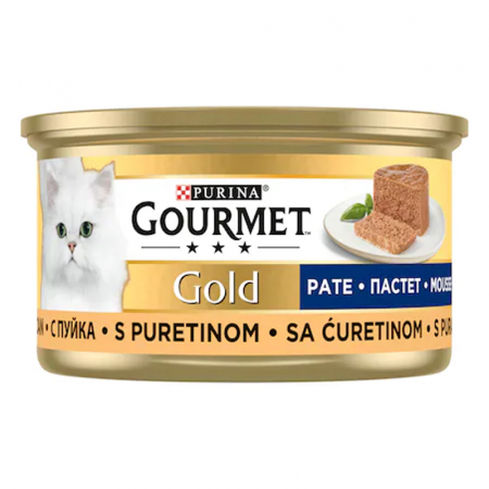 Pisica Adult - Set 24 buc x 85 gr Hrana umeda pentru pisici Gourmet Gold Mousse cu curcan