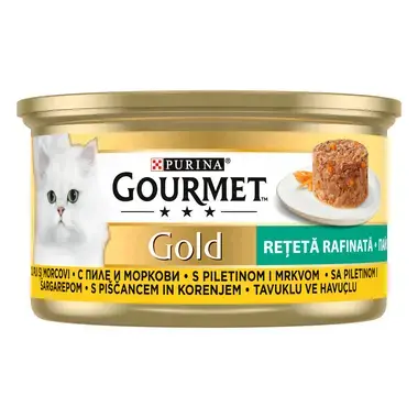 Pisica Adult - Hrana umeda pentru pisici Gourmet Gold Savoury Cake cu pui & morcovi 85 gr