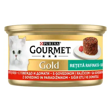 Pisica Adult - Hrana umeda pentru pisici Gourmet Gold Savoury Cake cu vita & rosii 85 gr