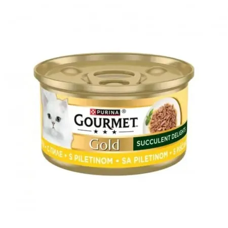 Pisica Adult - Hrana umeda pentru pisici Gourmet Gold Succulent Delights cu pui 85 gr