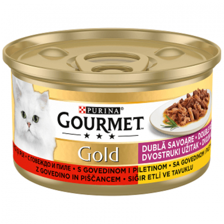 Oferte - Set 24 buc x 85 gr Hrana umeda pentru pisici Gourmet Gold cu vita & pui