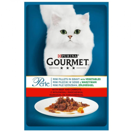 Oferte - Set 26 buc x 85 gr Hrana umeda pentru pisici Gourmet Perle Mini Fileuri cu vita & morcovi in sos