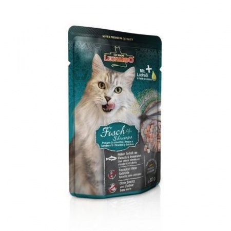 Pisici - Hrana umeda pentru pisici Leonardo cu peste & ulei de somon 85 gr