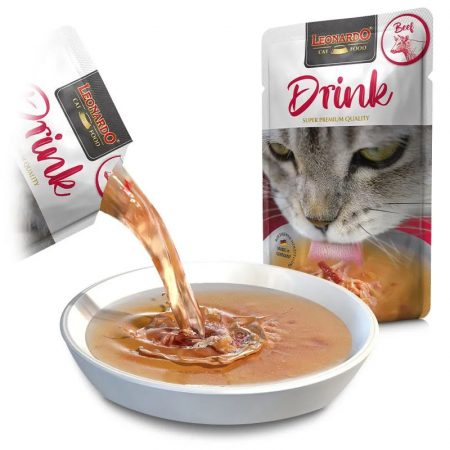 Pisica Adult - Hrana umeda pentru pisici Leonardo Drink cu vita 40 gr
