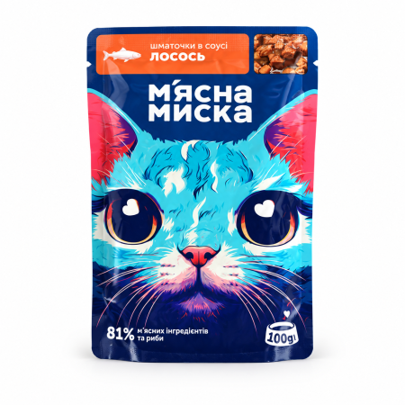 Pisica Adult - Hrana umeda pentru pisici Myasna Myska cu somon 100 gr