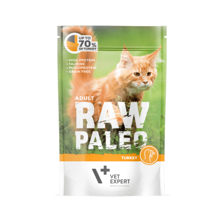 Pisici - Hrana umeda pentru pisici Raw Paleo Adult cu curcan 100 gr