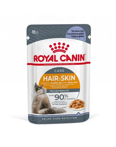 Hrana umeda pisici - Hrana umeda pentru pisici Royal Canin Hair & Skin Jelly 85 gr