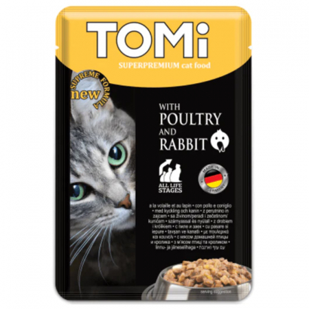 Hrana umeda pentru pisici Tomi cu pui & iepure 100 gr