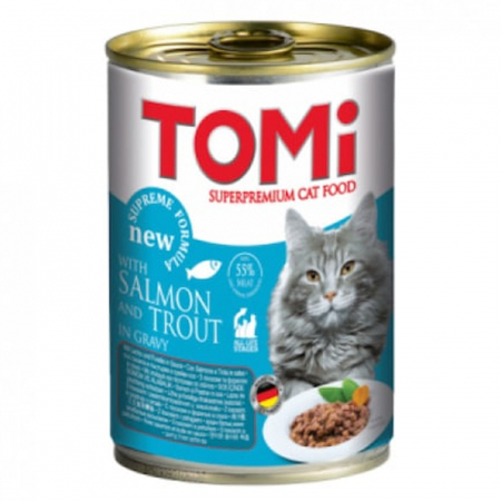 Pisica Adult - Conserva pentru pisici Tomi cu somon & ton 400 gr