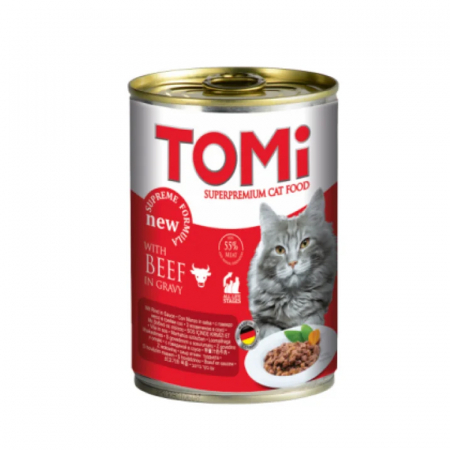 Pisica Adult - Hrana umeda pentru pisici Tomi cu vita 400 gr